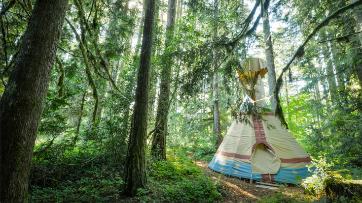 Tipi in the forests of Oregon for a glamping getaway like no other