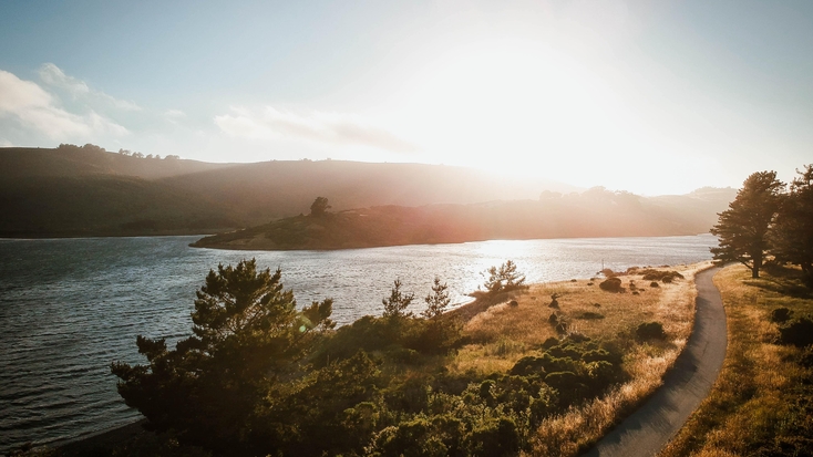 Stunning views of San Andreas Lake: camping in Bay Area, CA