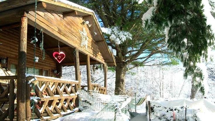 mountain rental new york state romantic getaway with snowfall surrounding rental 