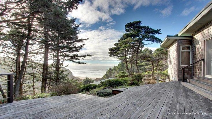 View of the ocean from one of the best beachfront rentals Oregon can offer