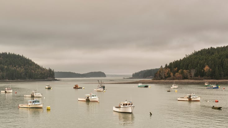 Boats on The Harbour in Machiasport, Maine During Weekend Getaways in New England