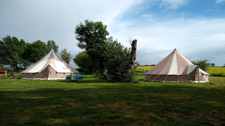 Luxury Bell Tent with a Shared Swimming Pool in the Puy de Dôme Department of France