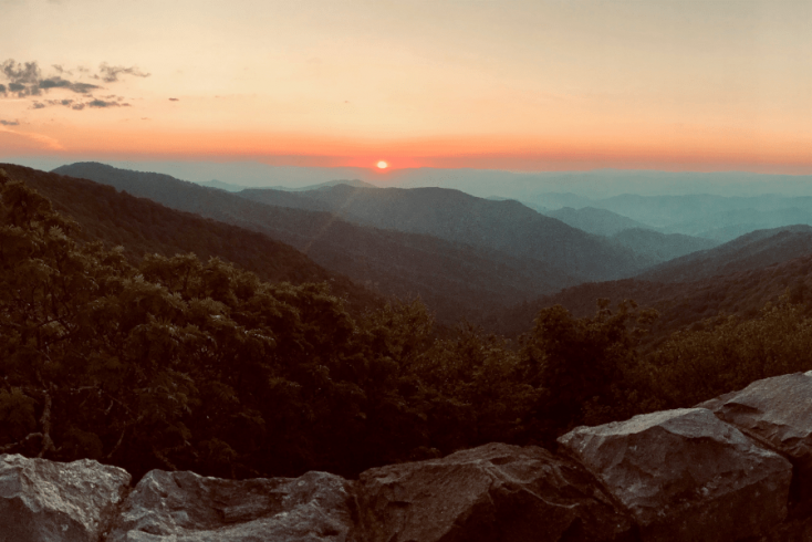 Sunset view of Shenandoah National Park, Virginia