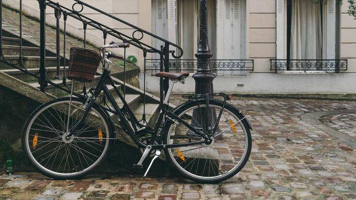 Bicycle stood in the best places to visit in Paris