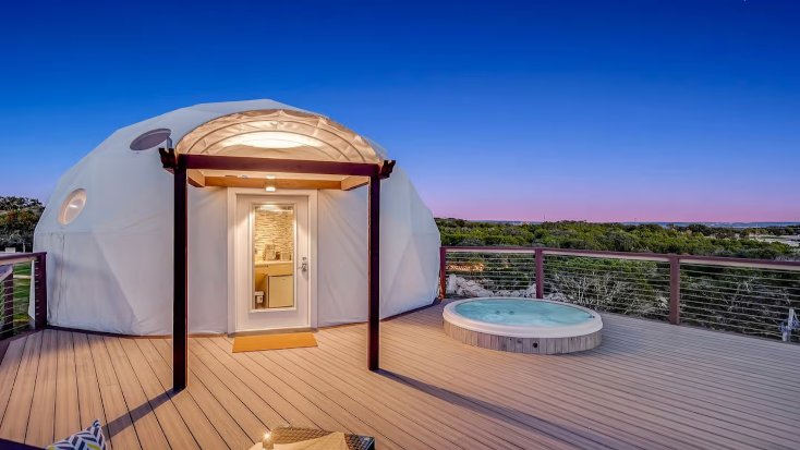 Luxury Dome with Hot Tub for Glamping near Austin, vacation in 2023