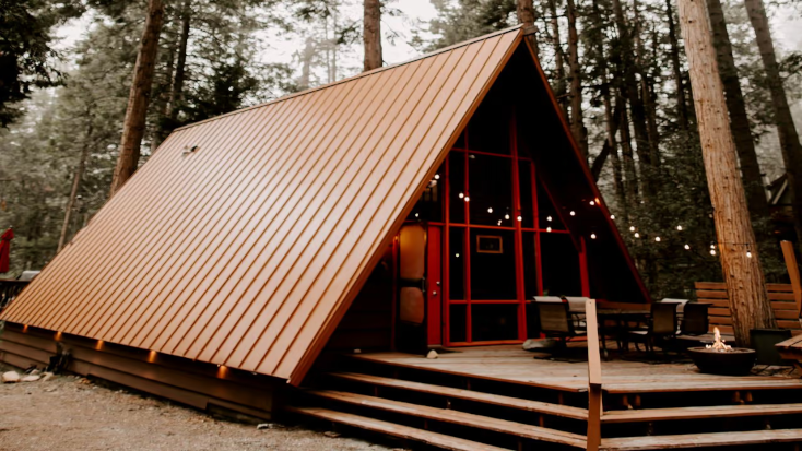 Unique A-Frame Cabin in the Mountains of San Jacinto, Southern California, alone on valentine's day