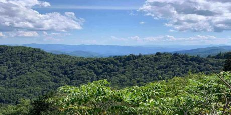 View of the beautiful mountains of Appalachian trail in US.