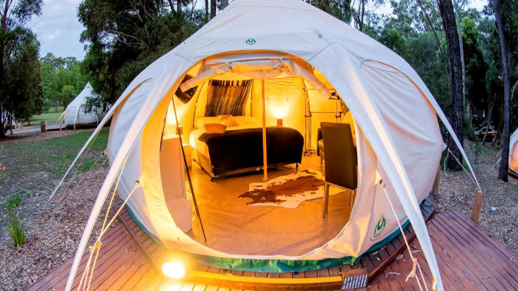 Romantic Canvas Bell Tents for Couples in the Yarra Valley near Melbourne, australia travel guide