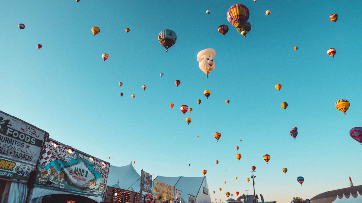 Albuquerque New Mexico has the best Balloon Fiesta for your next glamping getaway.