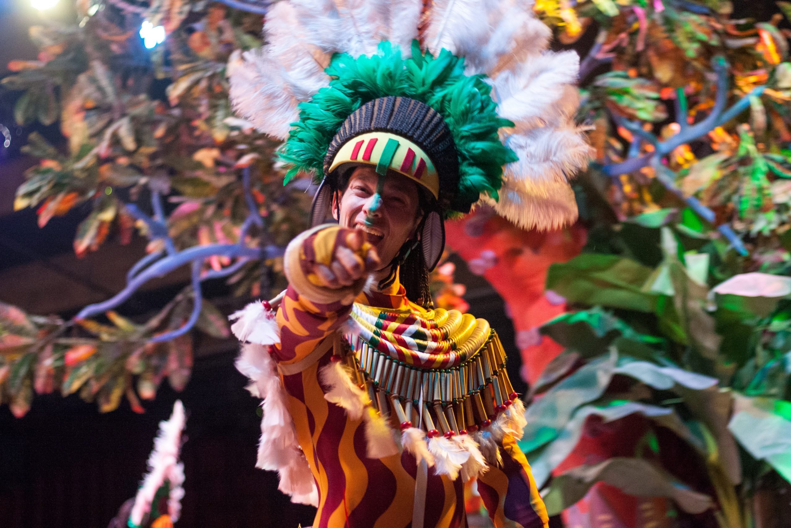 man celebrating fat tuesday parade 