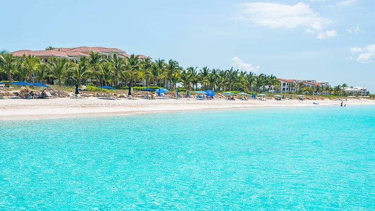 A photo of a resort on Grace Bay Beach, Turks and Caicos.
