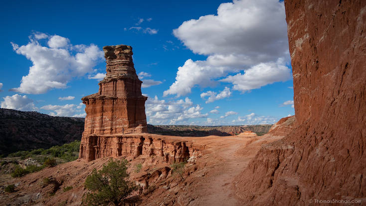 An aerial view over the Palo Duro Canyon State Park, Texas