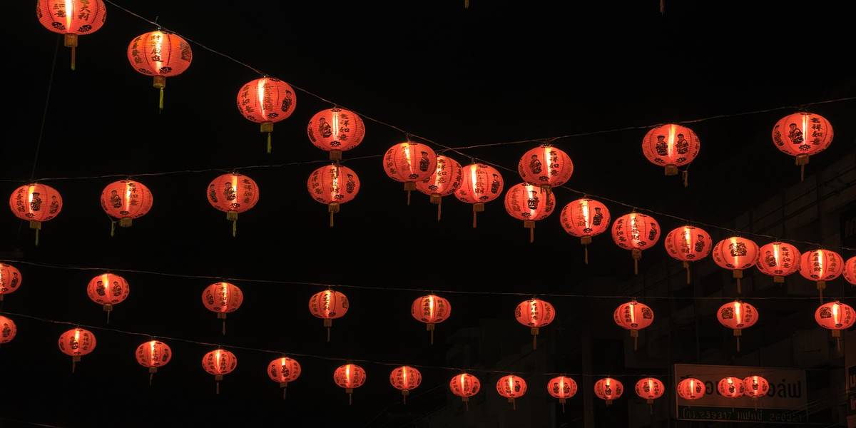 Traditional lanterns to celebrate Chinese New Year, 2020