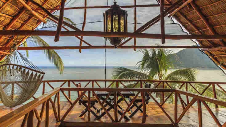 A view of the ocean from a luxury tree house near Puerto Vallarta