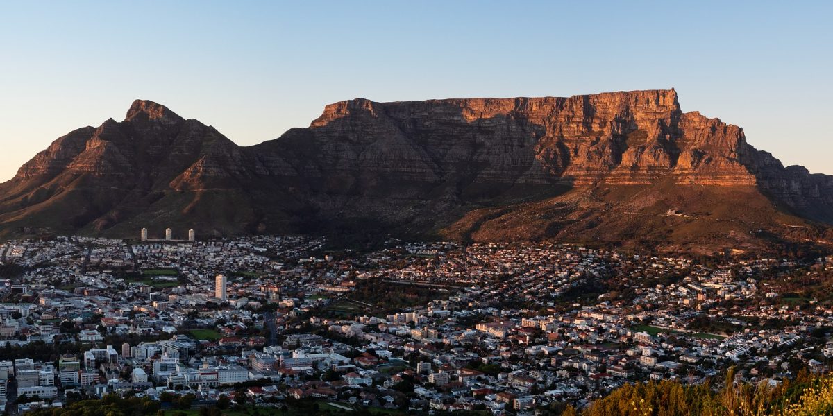 A view of Table Mountain in Cape Town, South Africa