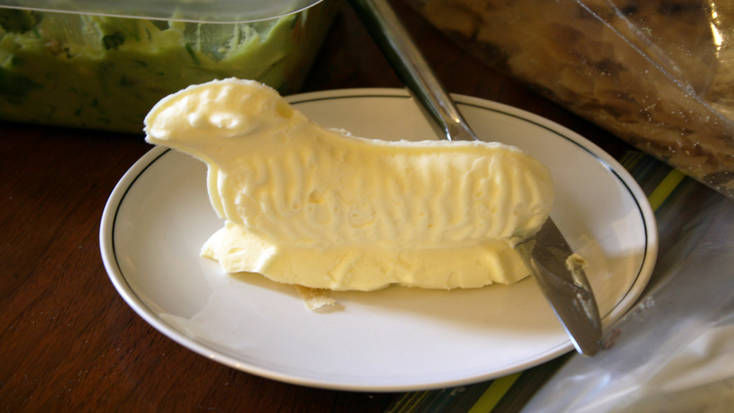 Making a lamb out of butter is one of the Easter traditions in Russia