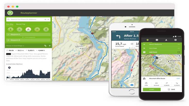Komoot, one of the best hiking apps 2020