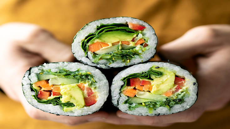 Try vegan sushi roles at the Eat Drink Vegan food festival