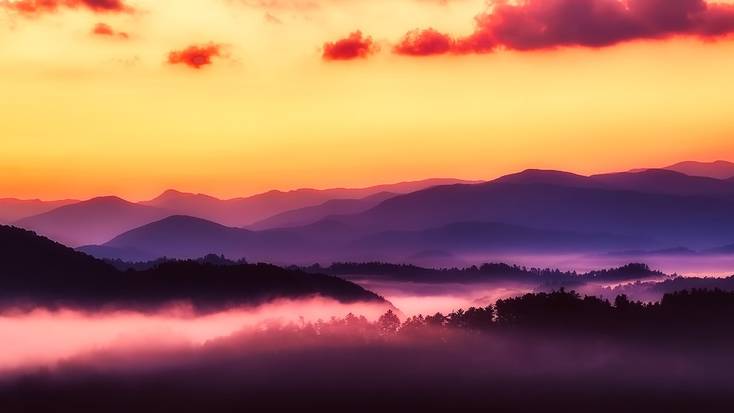 Sunrise over the Great Smoky Mountains