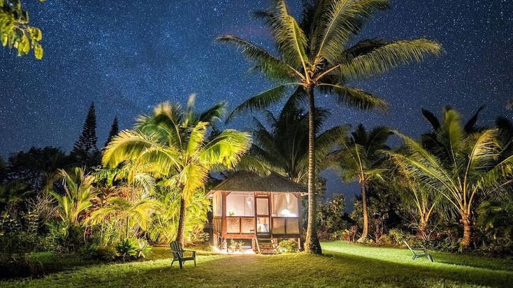 An eco-friendly hut near Hilo, Hawaii