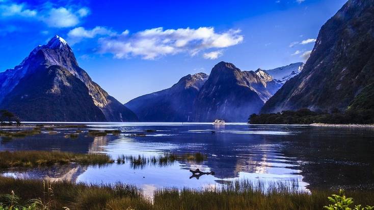 The stunning Mitre Peak looking over Milford Sound