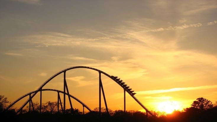 A theme park at sunset for a great family vacation