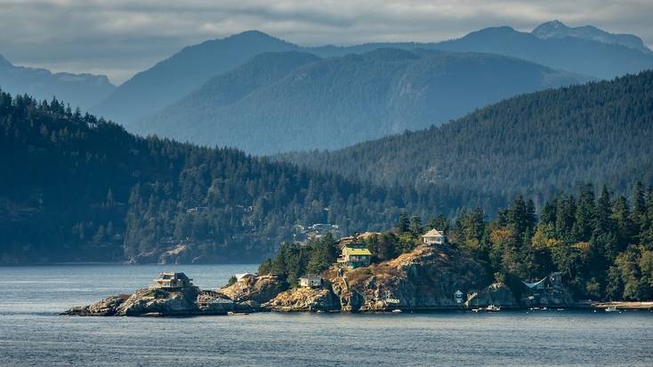 The stunning forested shoreline of Vancouver Island