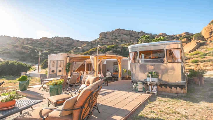 A vintage trailer in San Fernando Valley, California