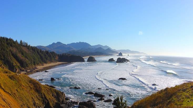 Cannon Beach, Oregon, is one of our favorite dog-friendly beaches