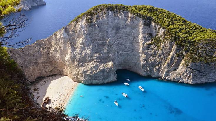 A view of a cove in Greece during vacations in Europe