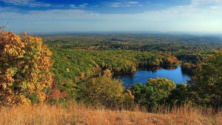 Uma vista sobre os deslumbrantes Poconos