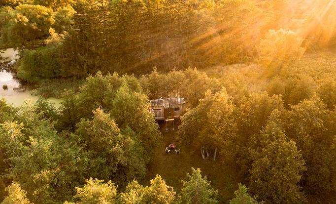 Celebrate Canada Day in a tree house rental.