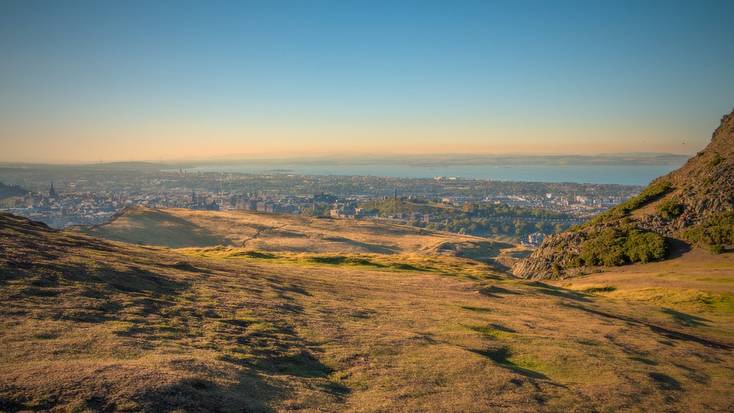 A view of Edinburgh and the coast from Arthur's Seat