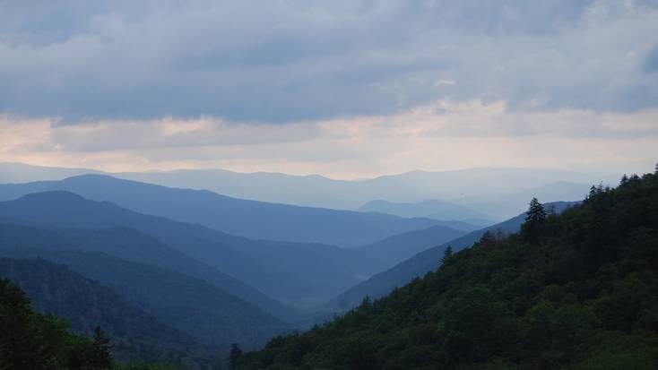 A view over the Great Smoky Mountains