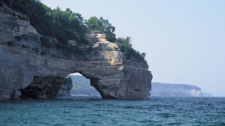 Stunning rock formations along the Pictured Rocks National Lakeshore