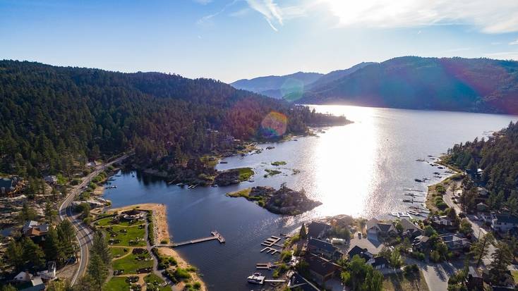 An aerial view over California