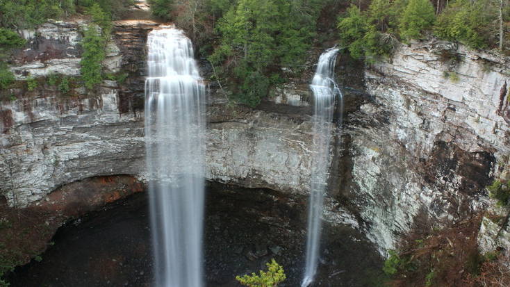 Water falls in Fall Creek Falls, TN