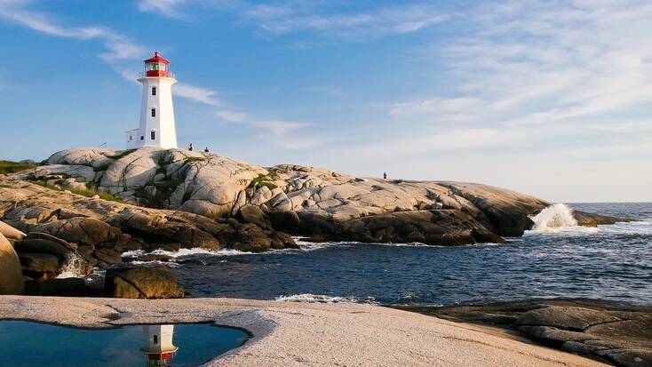 A lighthouse on the coast of Nova Scotia