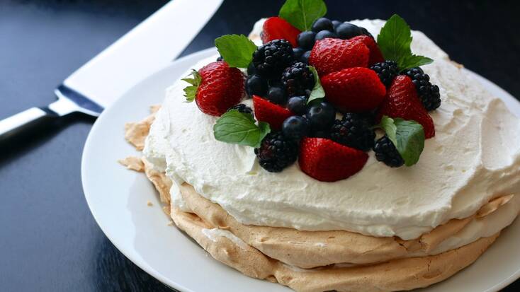 Pavlova, a favorite food in New Zealand