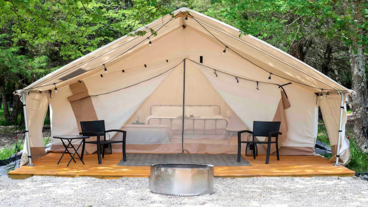 Beautiful Glamping Tent at Farm Stay Near Dallas, for Getaways in Texas, best gifts for adventure seekers