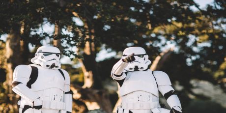 Stormtroopers in one of the Star Wars movie locations
