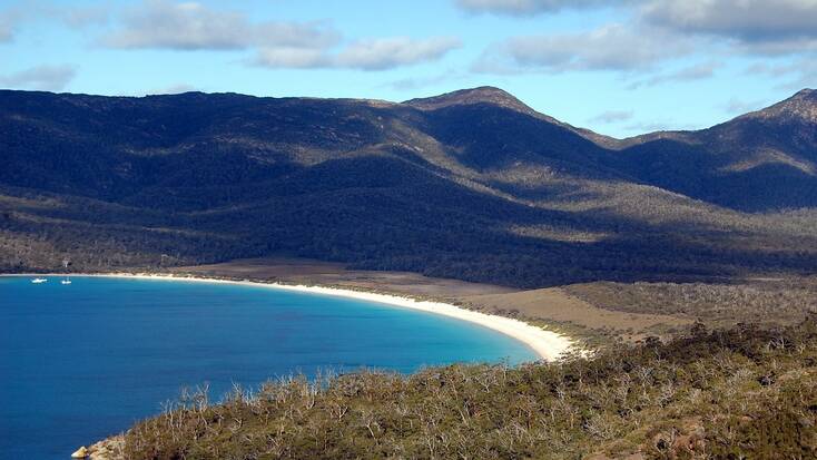 A view over Wineglass Bay, Tasmania