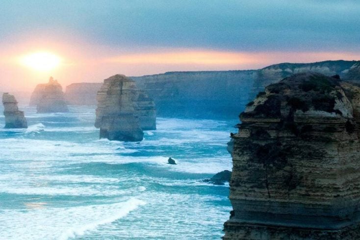 Sunrise over the coast of Australia