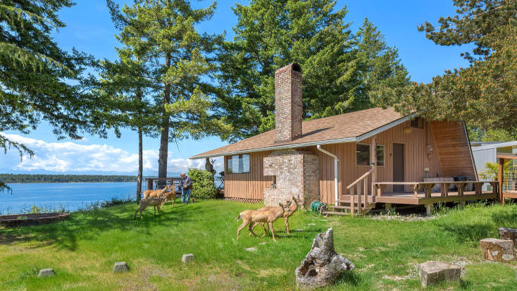 Incredible Sunset at Beachfront Glamping Cabin on Private, Herron Island with Fire Pit and Kayaking near Olympia, Washington, trips near Seattle