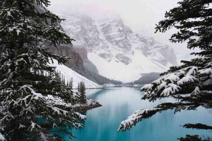 A lake in Canada in winter