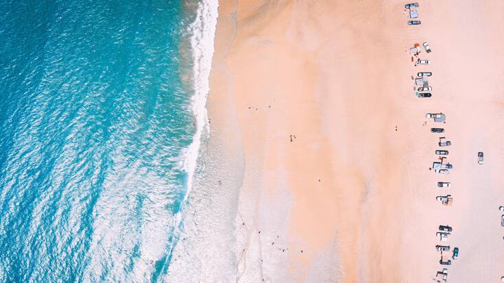 Aerial view of Rainbow Beach