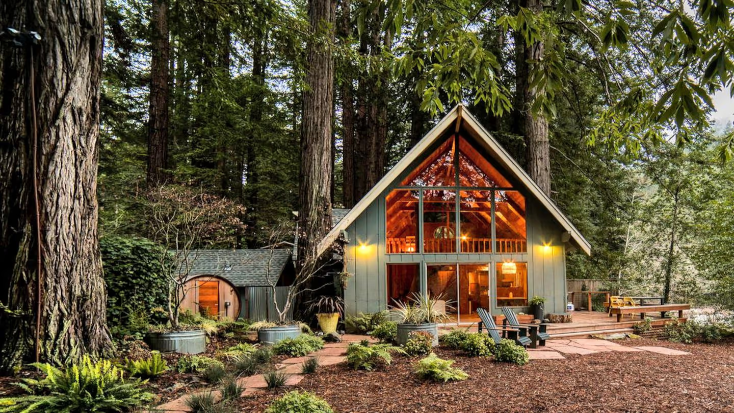 Charming Mid-Century Cabin Rental Overlooking Austin Creek in California, gifts for people who love to travel