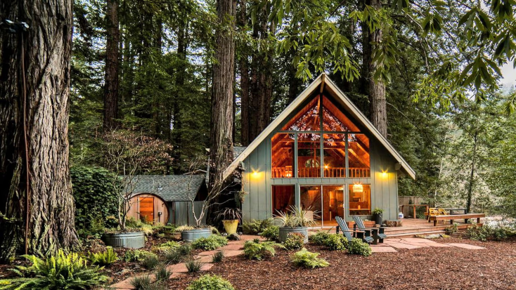 Charming Mid-Century Cabin Rental Overlooking Austin Creek in California, best weekend getaways from san francisco