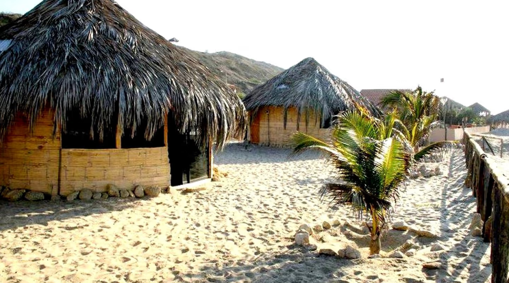 Rustic Bamboo Beachfront Huts in Canoas de Punta Sal, Northern Peru