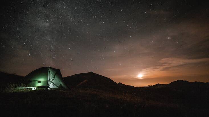 California National Park tent rental beneath the stars